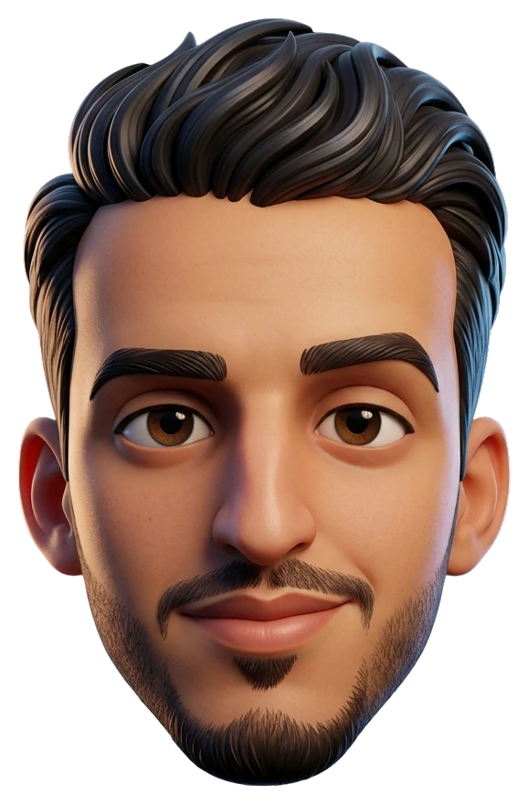 Stylized 3D portrait of Anas