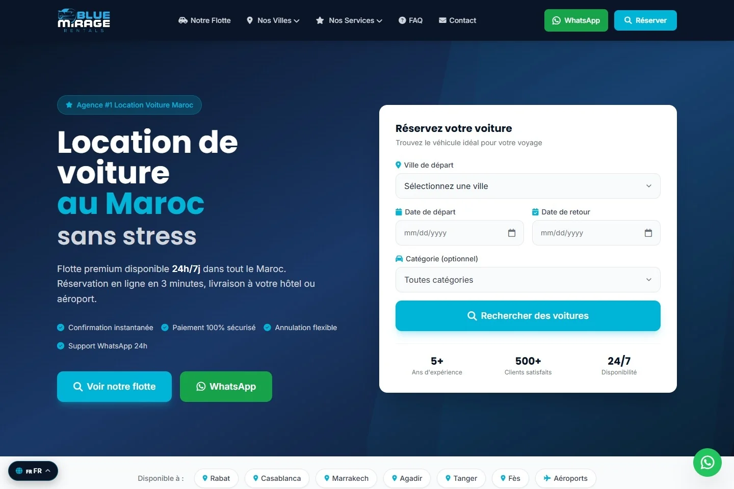 Blue Mirage website screenshot